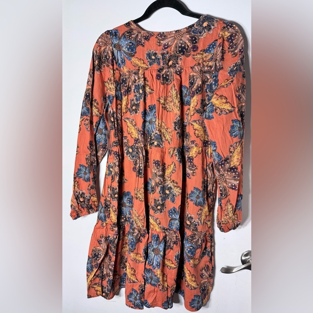 Old Navy Floral Boho Mini Dress Size S Long Sleeve NWT - Picture 2 of 6